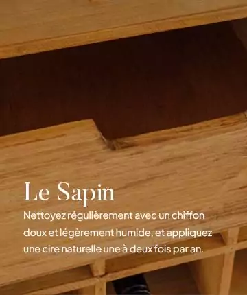 Entretien de la table basse en bois de sapin et métal noir